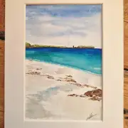 Mini Original Watercolour of bosta beach image 2