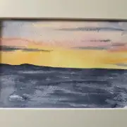 Mini original watercolour of a seascape image 1