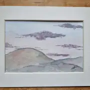 Mini Original Watercolour of a sunset image 1