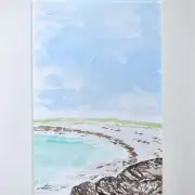 Mini Original Watercolour of a seascape image 2