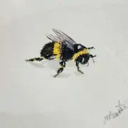 Mini Original Watercolour of a bee image 1