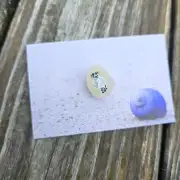 Painted sea glass pin badge image 1