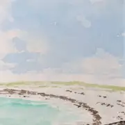 Mini Original Watercolour of a seascape image 1