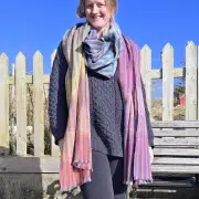 Two Sisters Tweed Throw Lambswool - supersize rainbow! image 10