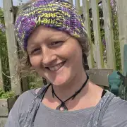 Hand Knitted thistle headband image 1