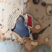 Sea Glass Necklace ultra rare colours image 2