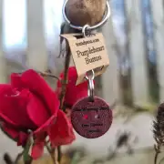 Purple heart button keyring image 2