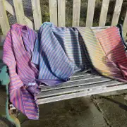 Two Sisters Tweed Throw Lambswool - supersize rainbow! image 6