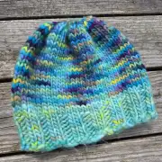 Hand Knitted hand dyed merino hat image 5
