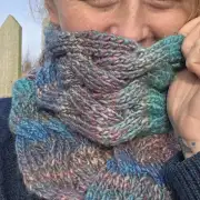 Hand Knitted button scarf image 6