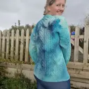 Hand dyed merino wool jumper M image 5