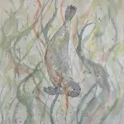 Medium Original watercolour of a seal image 1