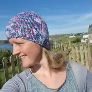Hand Knitted hand dyed merino hat image 4