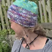 Hand Knitted hand dyed merino hat image 5