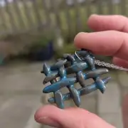 Ceramic Necklace Tweed Weaving image 2