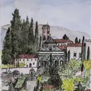 Tuscany print a view from Florence image 1