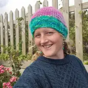 Hand Knitted hand dyed merino hat image 1