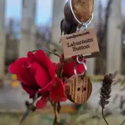 Laburnum button keyring image 2