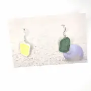 Sea pottery and sea glass earrings image 1