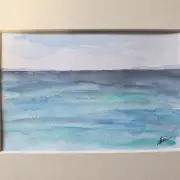 Mini original watercolour of a seascape image 1