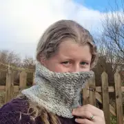 Hand Knitted undyed UistWool neckwarmer image 3