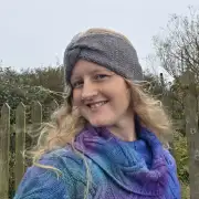 Hand Knitted hand dyed camel headband image 2