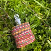 Hipflask keyring with Two Sisters Tweed cover image 1