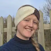 Hand Knitted undyed alpaca and milksheep headband image 2