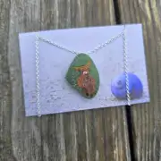 Painted sea glass necklace image 1