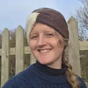 Hand Knitted undyed alpaca and milksheep headband image 1