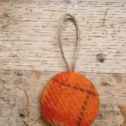Large Tweed Button Christmas Tree Ornament image 1