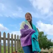 Handwoven Dyed Tweed Blanket image 5
