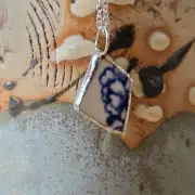 Pottery Glass Necklace Stained Glass Effect image 2