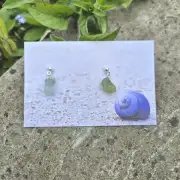 Sea Glass stud earrings image 1
