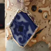 Pottery Glass Necklace Stained Glass Effect image 2