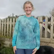 Hand dyed merino wool jumper M image 1