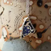 Pottery Glass Necklace Stained Glass Effect image 2