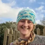 Hand Knitted hand dyed merino hat image 1