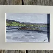 Mini original watercolour of seascape image 1