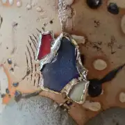 Sea Glass Necklace ultra rare colours image 1