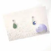 Sea Glass and pottery stud earrings image 1