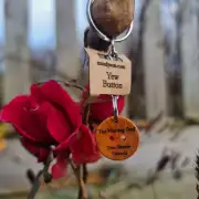 Yew button keyring image 2