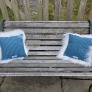 Sheepskin and Tweed Cushion image 5
