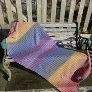 Two Sisters Tweed Throw Lambswool - rainbow! image 3