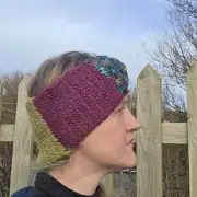 Hand Knitted multicolour headband image 3