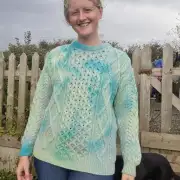 Hand dyed merino wool jumper M image 2