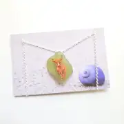 Painted sea glass necklace image 1