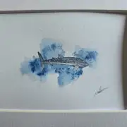 Mini Original watercolour of a whale shark image 2