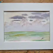 Mini Original Watercolour of a sunset image 1