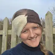 Hand Knitted undyed alpaca and milksheep headband image 5
